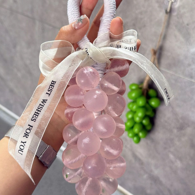 수정 포도 모양 수제비누 천연수제비누 세안 비누 에센셜 비누(문예적인 새 집 선물로 적합하여 다른 사람에게 선물할 수 있습니다), 핑크, 220