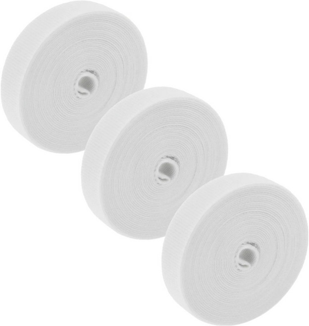 가주가샵 잘라쓰는 선정리 벨크로 타이 1m x 1cm, 화이트, 3개