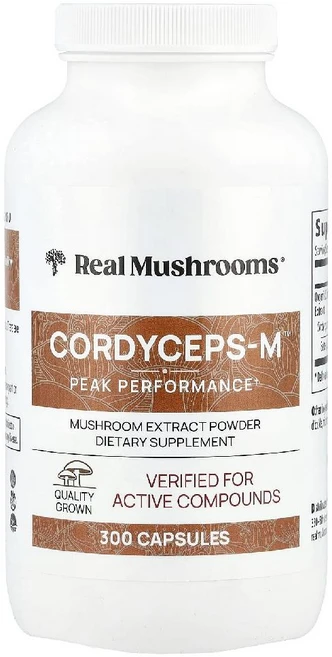 리얼머쉬룸스 동충하초-M 버섯 추출물 분말 캡슐 300정, 1개 - 쿠팡