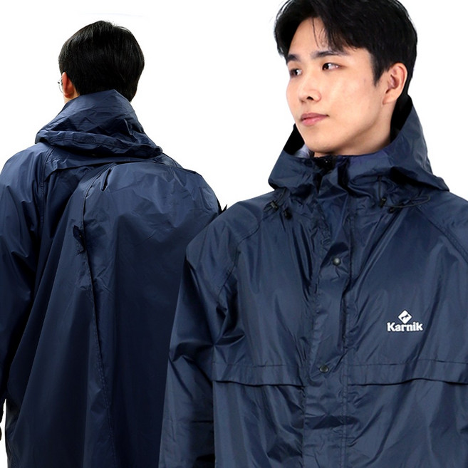 프리미엄 방수 레인코트 고급 장교 우의, 네이비