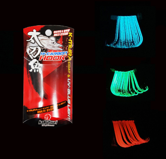 카쿠쯔리 내만선상 갈치바늘 풀치낚시 야광 축광 케이무라, 레드, 1.0, 1개