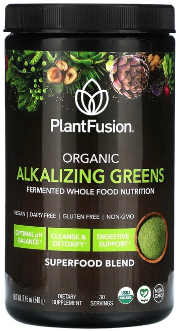 PlantFusion 유기농 알칼리성 녹색 채소 240g(8.46oz) PlantFusion (플랜트퓨전), PlantFusion, 유기농 알칼리성 녹색 채소, 2, 240g, 1개 - 쿠팡
