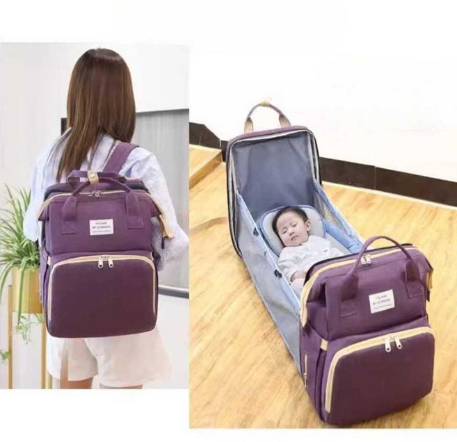 휴대용 아기 침대 유아침대 접이식 백팩 쿠션 외출용