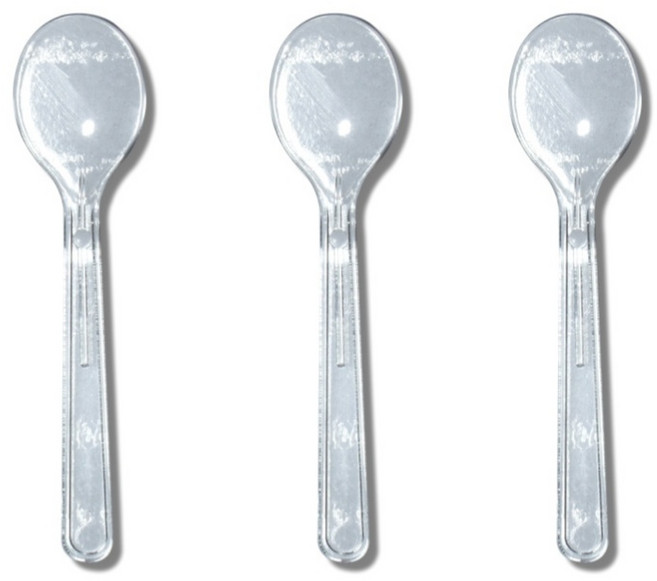 9cm 투명 미니 아이스크림 스푼 벌크포장 일회용 플라스틱 스픈, 1개, 1000개