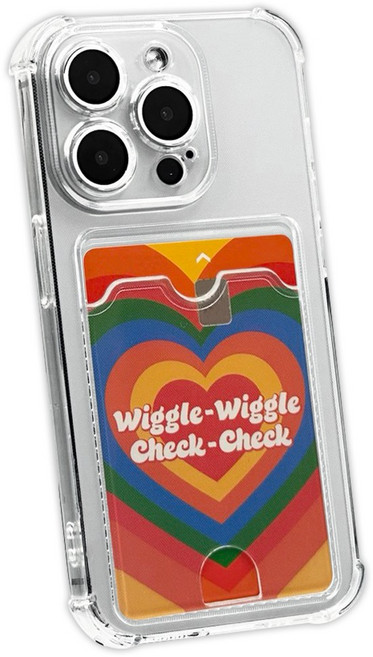 아이폰 15 14 프로 호환 스티치 카드수납 투명 범퍼 케이스