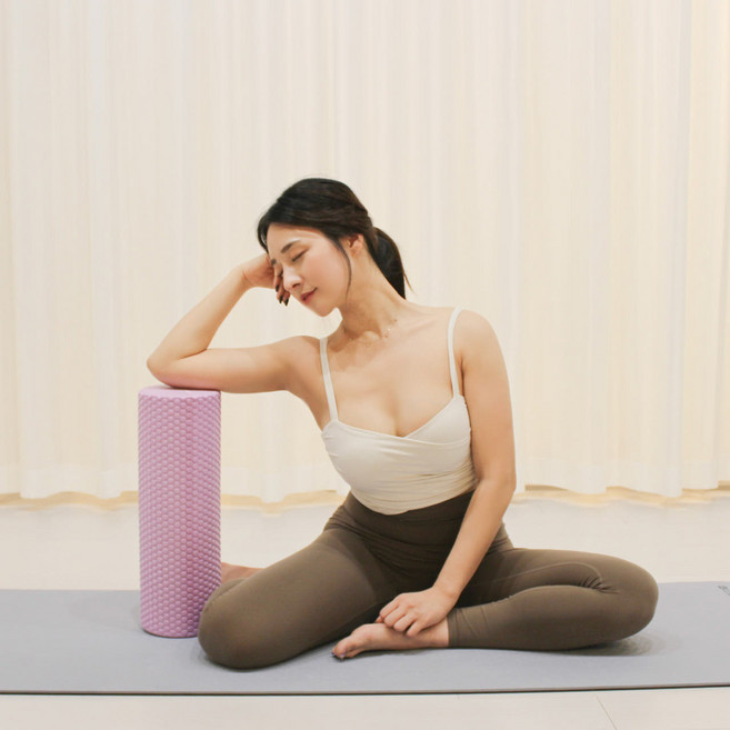 티에스 프리미엄 EVA EPP 폼롤러 원형 요가 돌기 마사지 필라테스, 1개