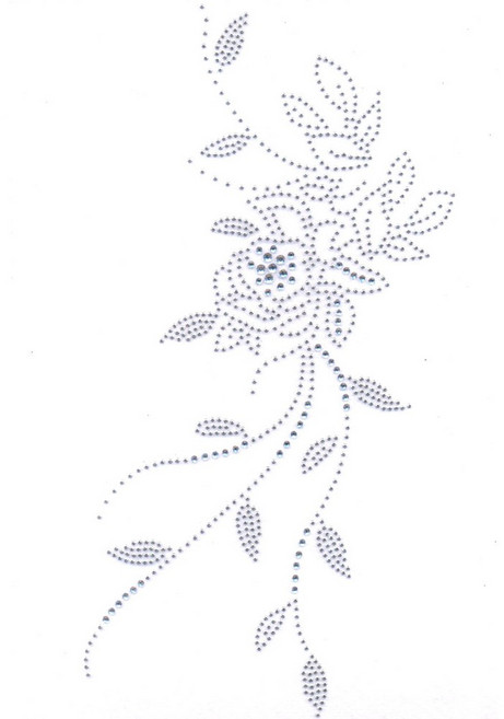 핫픽스 모티브 의류리폼 옷리폼 스톤 큐빅 - ﻿﻿어깨장미1, 1개, 백색+실버