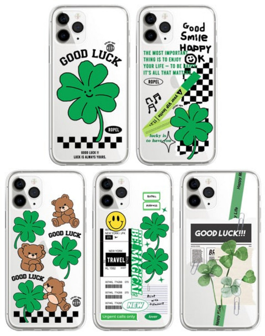 갤럭시버디3 버디2 행운 클로버 투명 젤리 케이스