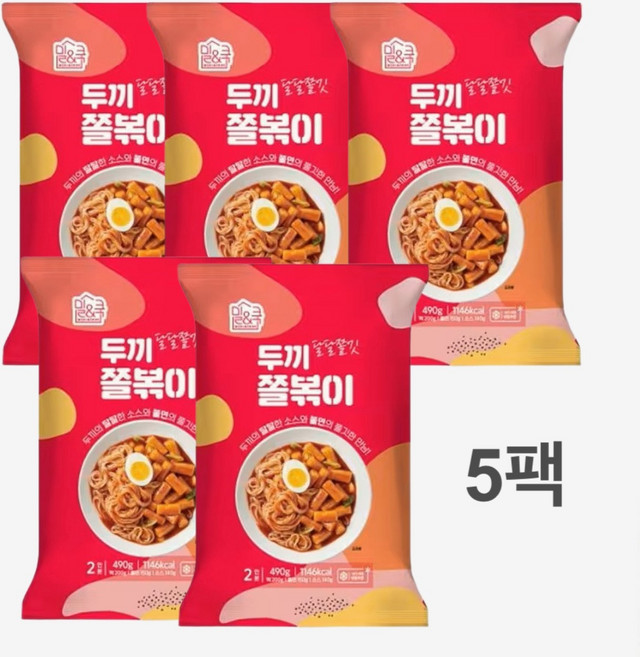 [당일출고] 두끼 쫄볶이(490g) x 5팩, 5개, 490g