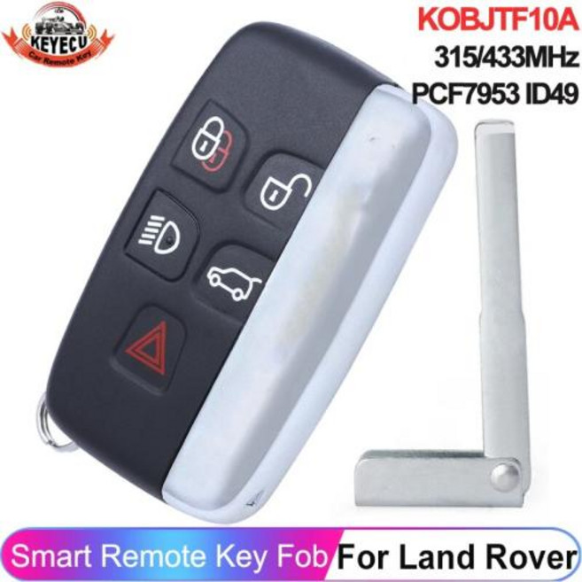 스마트키 KEYECU 랜드로버 4 프리랜더 레인지로버 스포츠 이보크 스마트 카드 키 KOBJTF10A 315MHz 434MHz ID49 HITAG PRO, 10) Aftermarket 433MHz - 1 Pie