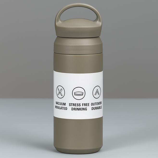 레디박스 손잡이 스탠 텀블러 진공 보온 보냉 이중컵 캠핑용 물병 아이스 워터보틀, 1개, 350ml, 그레이