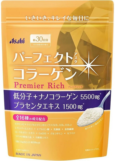 아사히 퍼펙트 콜라겐파우더 프리미엄 30일분 파우치, 228g, 1개
