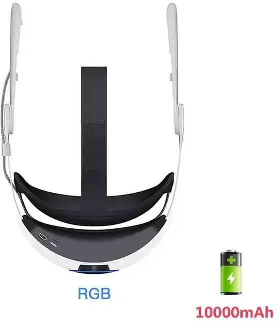 Meta / Oculus Quest 2용 재생 시간 연장 조절 가능하고 편안한 엘리트 스트랩 헤드 스트랩(배터리 VR 교체, 02 with RGB and Battery