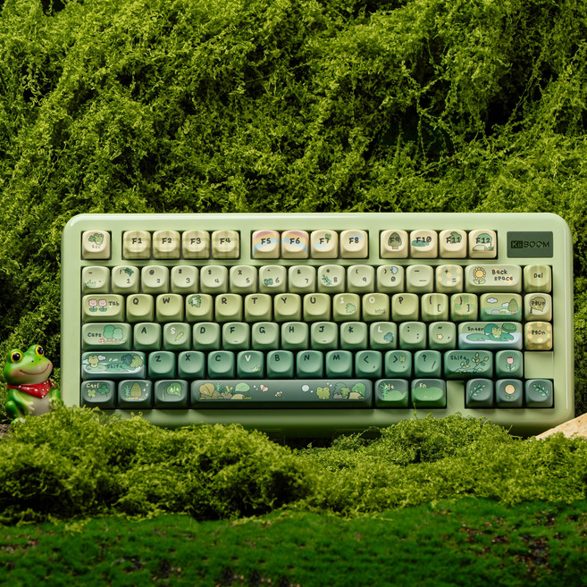 KiiBOOM Phantom81 Lite 75% 가스켓 기계식 키보드, 그린, KiiBOOM Mochi Switch, 제조사축