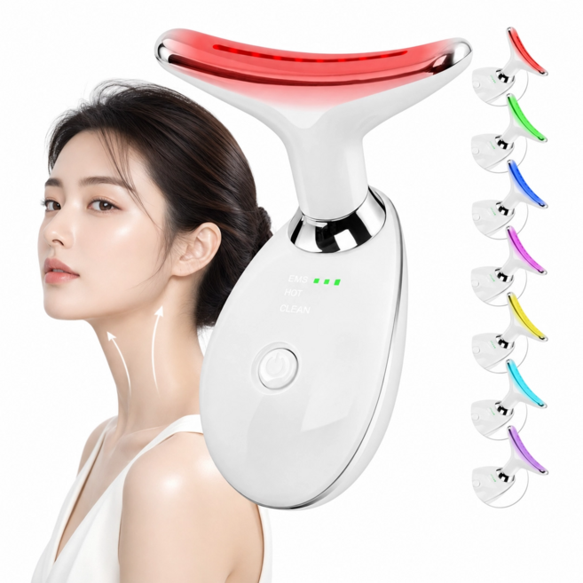 해피바이 갈바닉 얼굴 목 괄사 리프팅 마사지기 EMS 고주파 피부 미용 안마기 ES-1081, 1개, 블랙