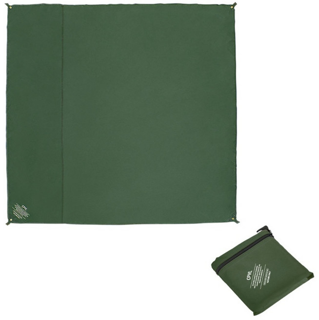 캠프빌리지 다용도 캠핑 내수압 4000 방수매트 그라운드시트 + 전용 수납가방, 카키