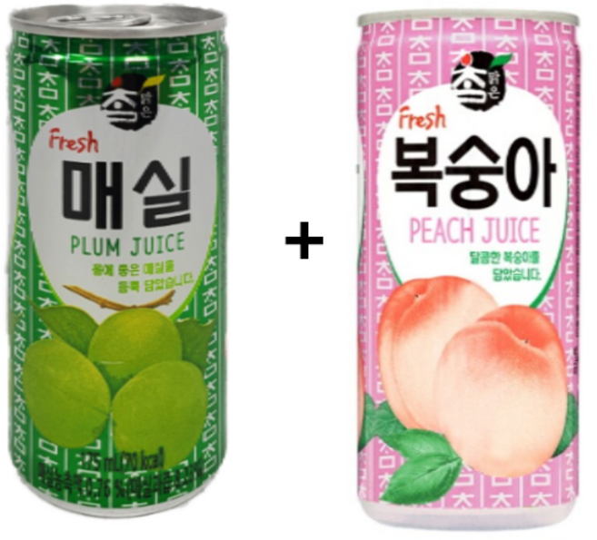 대일 참맑은 매실 175ml 30개 + 대일 복숭아 175ml 30개, 60개