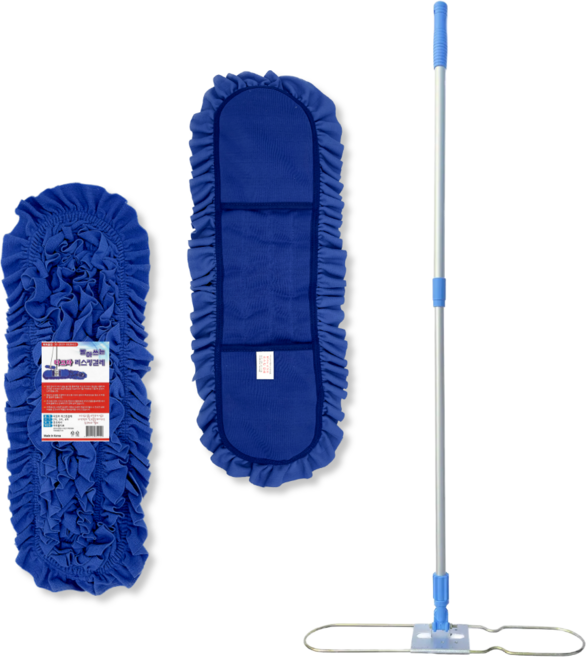 미라클디포 국내산 극세사 리스킹 60cm 2p + 2단 판자루, 블루, 1세트