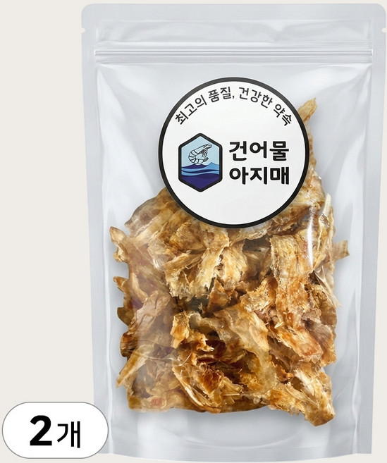 구운 쥐포채 간편 술안주 마른안주 어포 채 소포장, 2개, 200g