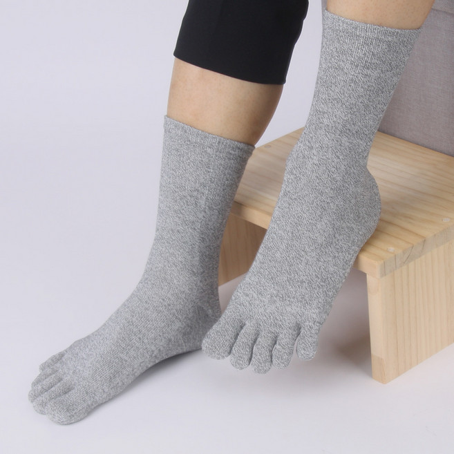 국내생산 남성용 순면+쾌속 쿨원사 발가락양말(5켤레)땀흡수 속건 흡습 기능성발가락