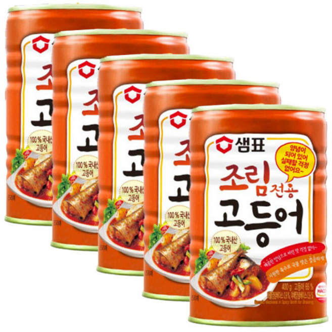 샘표 조림용 고등어, 5개, 400g