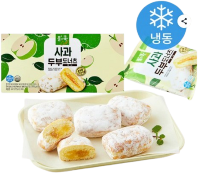 풀스쿡 사과 두부 도너츠 미니 (냉동), 6개, 35g