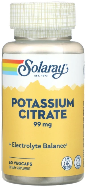 쏠라레이 구연산칼륨 99mg 60 베지캡슐, Solaray, 구연산칼륨, 99mg, 베지 캡슐 60, 1개, 60정 - 쿠팡