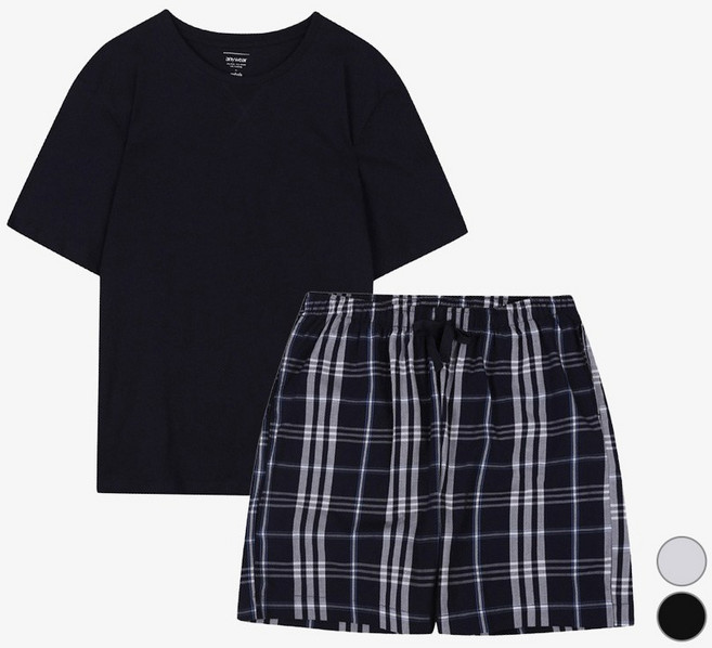 애니바디 반팔 라운지 믹스 잠옷 상하 세트