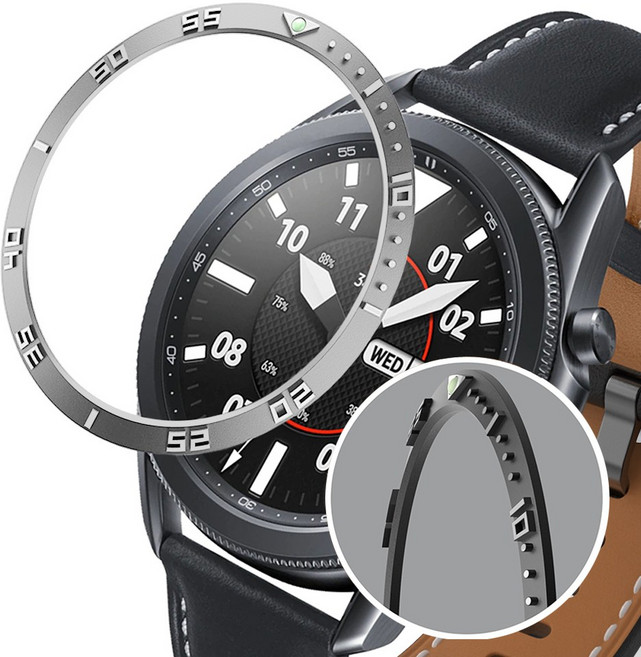 아이엠듀 스마트워치 베젤링 3D 베젤 스타일링 케이스 40mm, 실버