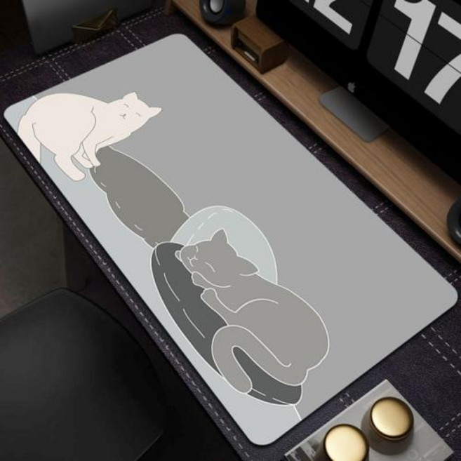 귀여운 마우스 패드 아트 귀여운 고양이 컴퓨터 XXL 키보드 매트 대형 게임용 마우스 패드 책상 매트 PC 게이머 사무실 홈 테이블 마우스 패드, 66) EP555666 5  400x900x2mm