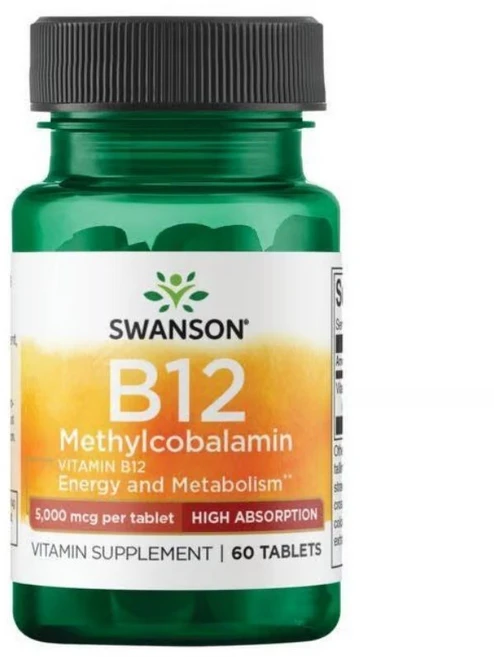 스완슨 울트라 비타민 B12 메틸코발라민 5 000mcg 고흡수 타블렛 신경 및 에너지 지원, 1개, 60정 - 쿠팡