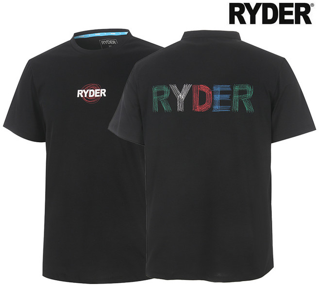 라이더 티셔츠 배드민턴 반팔 상의 남성 여성 반팔티 코튼라이크 오버핏 블랙 2024RC-11