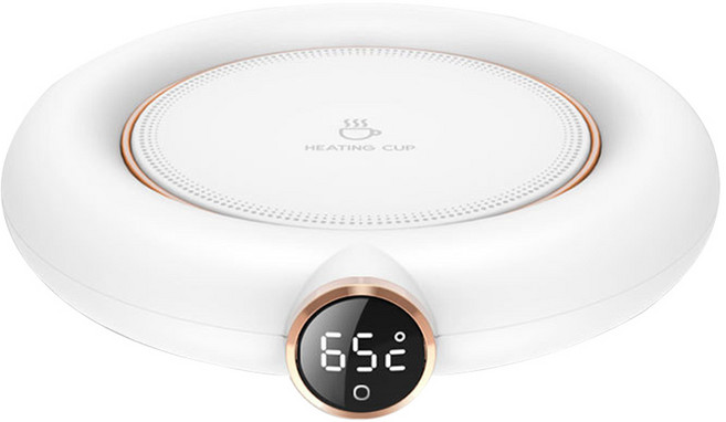 휴대용 USB 워머 스마트 커피 머그잔 가열 코스터 온도 조절 히터 우유 패드 기어, 02 White B, 1개