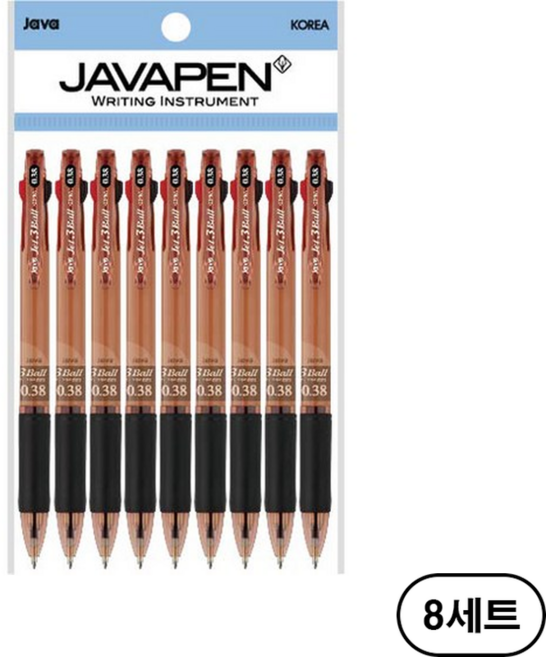 자바펜 제트3볼 3색 볼펜 0.38mm, 브라운(Brown), 72개