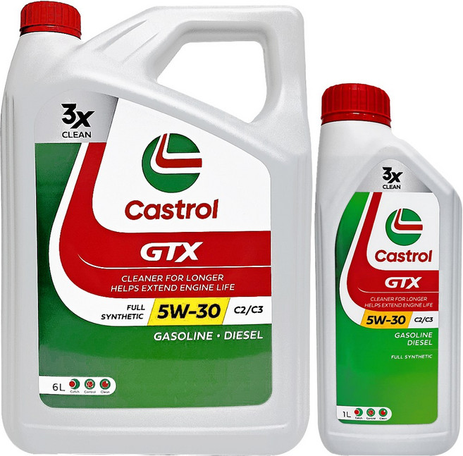 캐스트롤 GTX SQ C2 C3 5W30 6L 1개 + 1L 1개 디젤 엔진오일, 캐 GTX 5W30 6L 1개 + 1L  1개