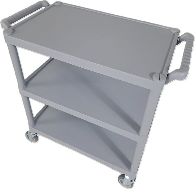 하은맘 프리미엄 3단 식당 업소용 이동 서빙카트 대형, 1개, 그레이