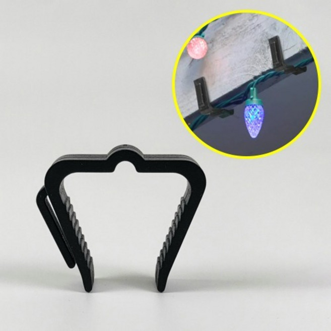 코너 ㄷ자 클립 테이블 가구 도어 줄 조명 스트링 전구 후크 홀더 집게 화이트 블랙 그린, B 검정