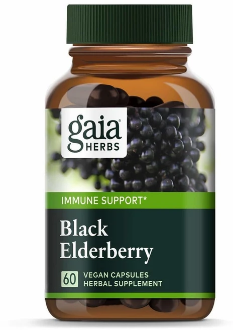 Gaia Herbs Black Elderberry 가이아허브 블랙 엘더베리 추출물 60정, 1개 - 쿠팡