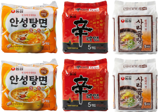 농심 라면 베스트 3종 세트 (신라면10 + 안성탕면10 + 사리곰탕10)