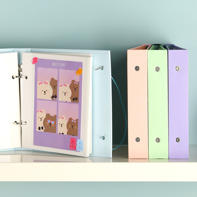 포토인생 네컷앨범 사진첩 포토북 프박 포카 초음파 성장 셀프 포토앨범 바인더 접착식 사진앨범, 3개, 베이비핑크