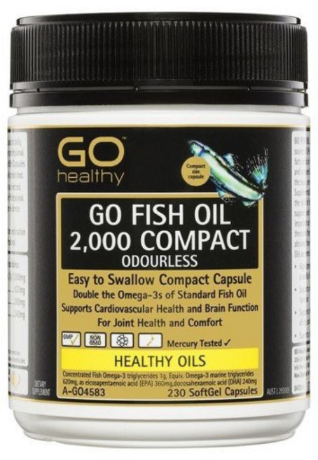 고헬시 명품 무냄새 고 피쉬 오일 2000mg 오메가3 영양제 작은 사이즈 230정, 2g, 1개