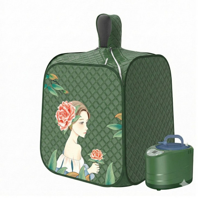 아크앤 가정용 접이식 사우나 1인용, 럭셔리 그린