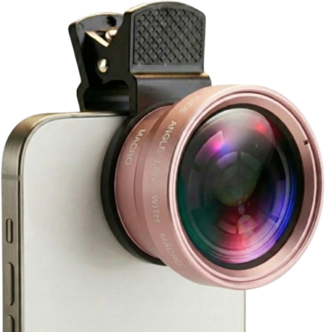 루나리브 탈부착식 휴대폰 광각 렌즈, 1개, 핑크