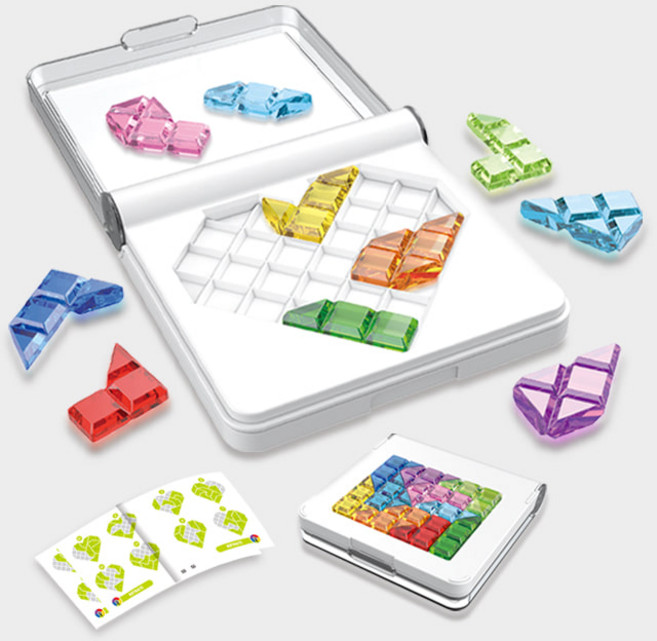 나비북스 크리스탈 하트 퍼즐 장난감 테트리스 칠교놀이, 1개