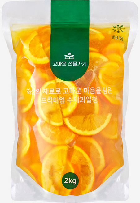 카페수제청 오렌지슬라이스청 오렌지청 오렌지차 오렌지에이드 과일청 대용량 홈카페 수제청 [고마운선물가게], 600g, 1개입, 1개