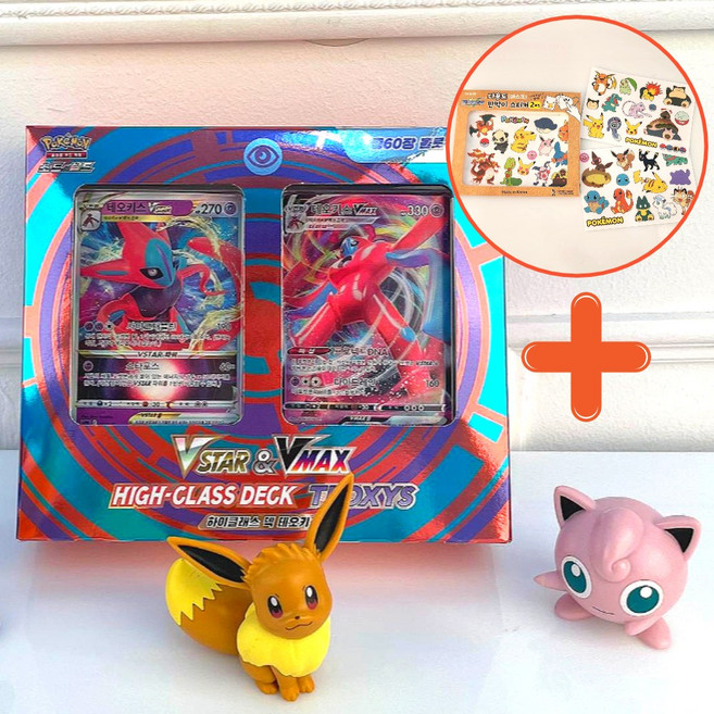 포켓몬카드 소드 실드 스페셜덱세트 강화 확장팩 백은의랜스 칠흑의가이스트 퓨천아트 남아 어린이 선물세트 스타터세트[엘리빅마켓], 4.하이클래스 덱 테오키스_풀1박스+판박이, 1개