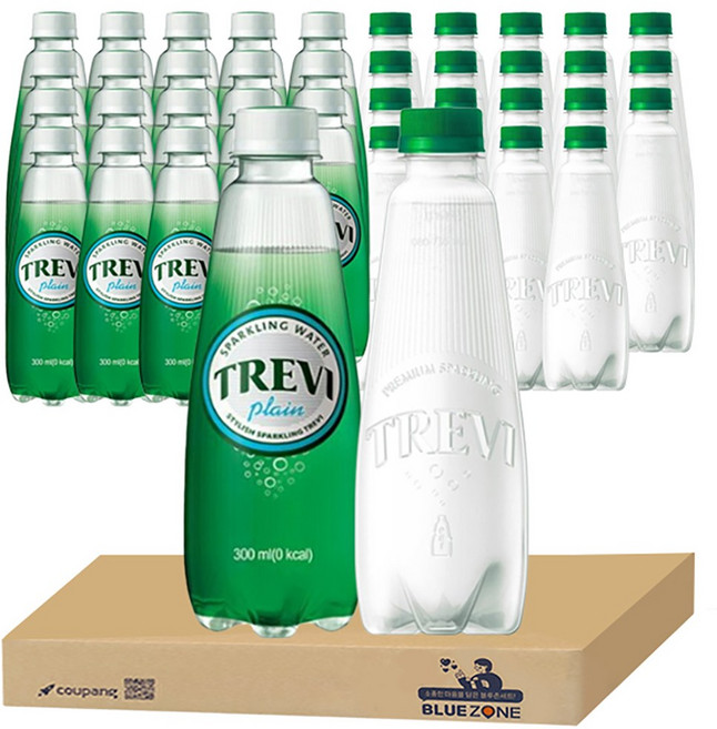 [블루존] 트레비 플레인 300ml x 20개 + 트레비 ECO 자몽 350ml x 20개, 40개
