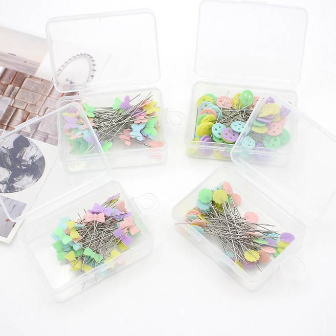 파스텔컬러 시침핀, 꽃, 1개, 혼합색상