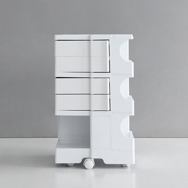 마켓비 빙그리 회전 서랍 트롤리, 화이트, 4단