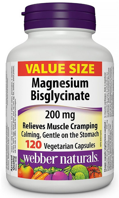 캐나다 마그네슘 비스글리시네이트 200mg 120캡슐 흡수율이 가장 높은 마스네슘, 1개, 120정